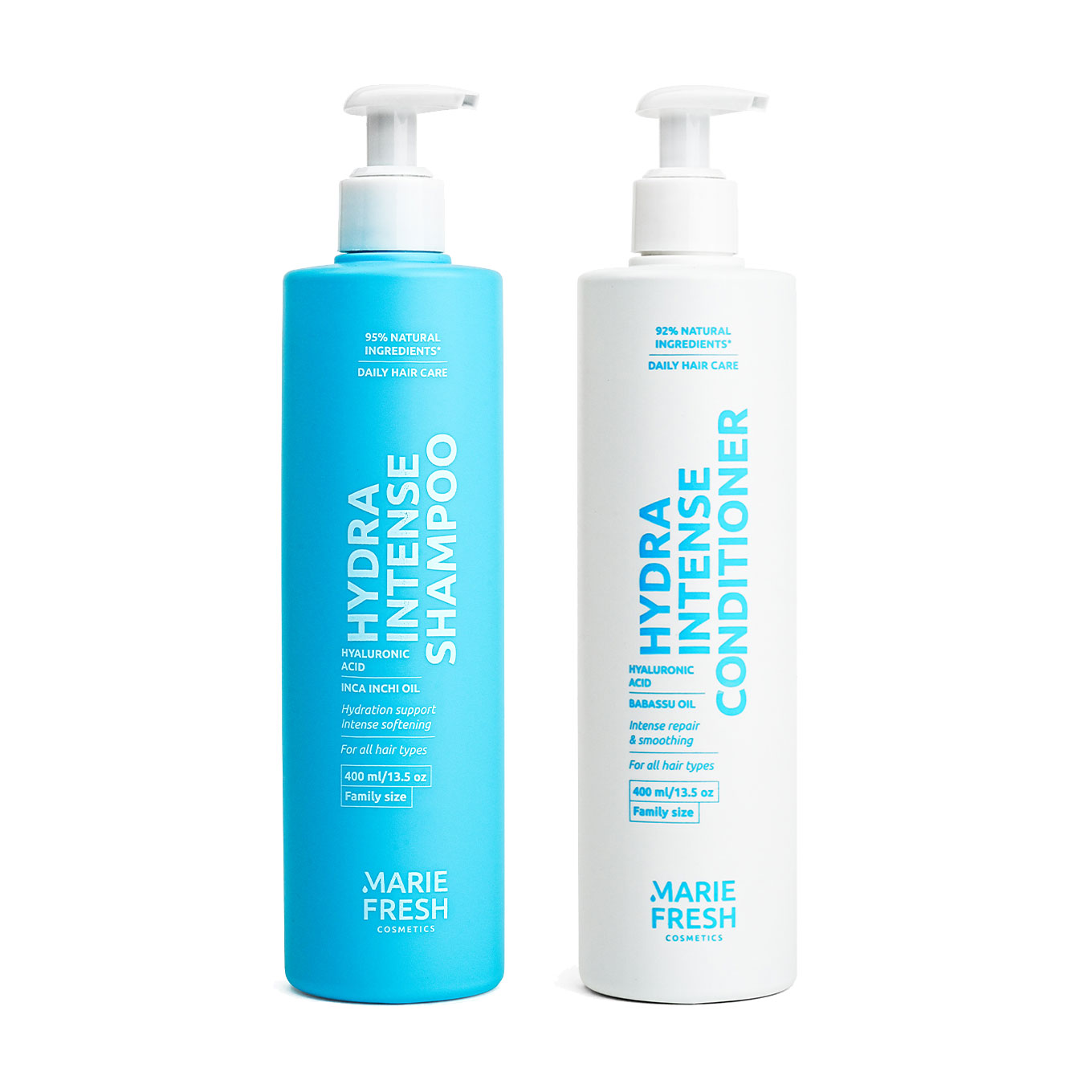 Набір для волосся Marie Fresh Cosmetics Daily Hair Care Hydra Intense Set (шампунь, 400 мл + кондиціонер, 400 мл)