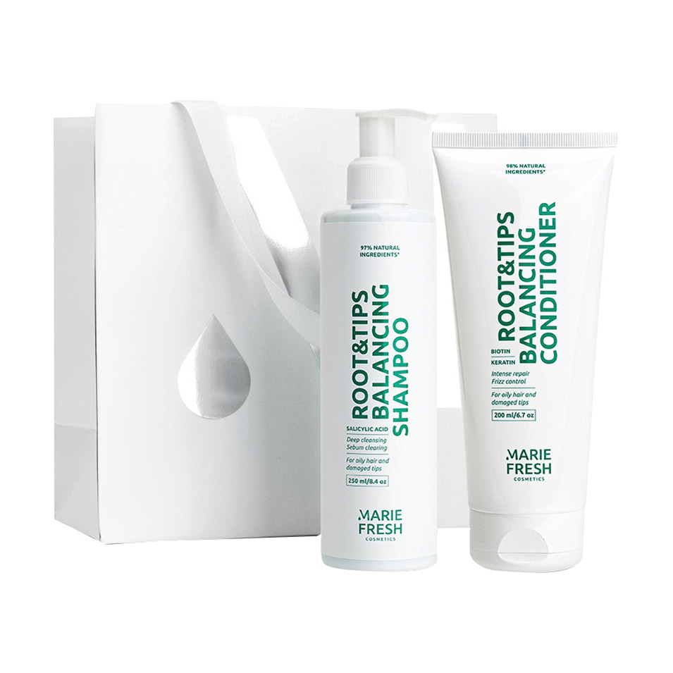 Уцінка! Подарунковий набір для волосся Marie Fresh Cosmetics Root &amp; Tips Balancing (шампунь, 250 мл + кондиціонер, 200 мл)